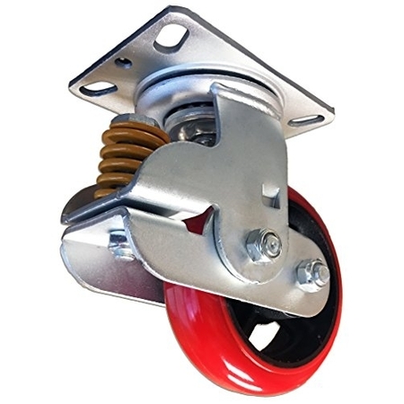 CASTERHQ Spring Loaded Swivel Caster (1 Piece), 6"x2" Super Shock Absorber C 6X2-SC-SC